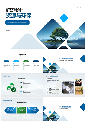 地理科学家解析地球地壳地貌与自然资源保护PPT模板
