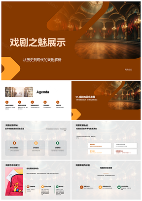 戏剧源流艺技人物情节冲突面具观察PPT模板