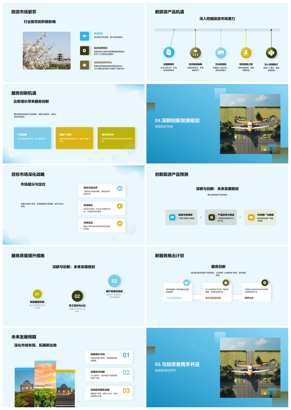旅游业战略驱动业绩增长市占品牌领航前行PPT模板