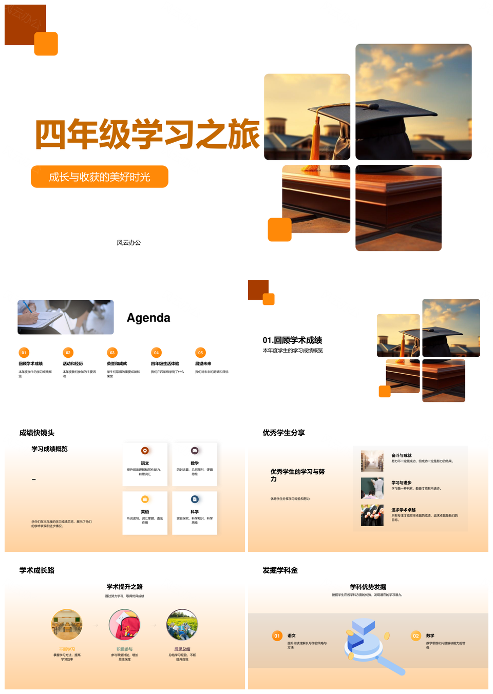 四年级优生学术活动合作成就之旅PPT模板