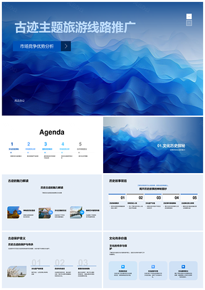 古迹VR小团深度游合作早鸟优惠竞争优势PPT模板