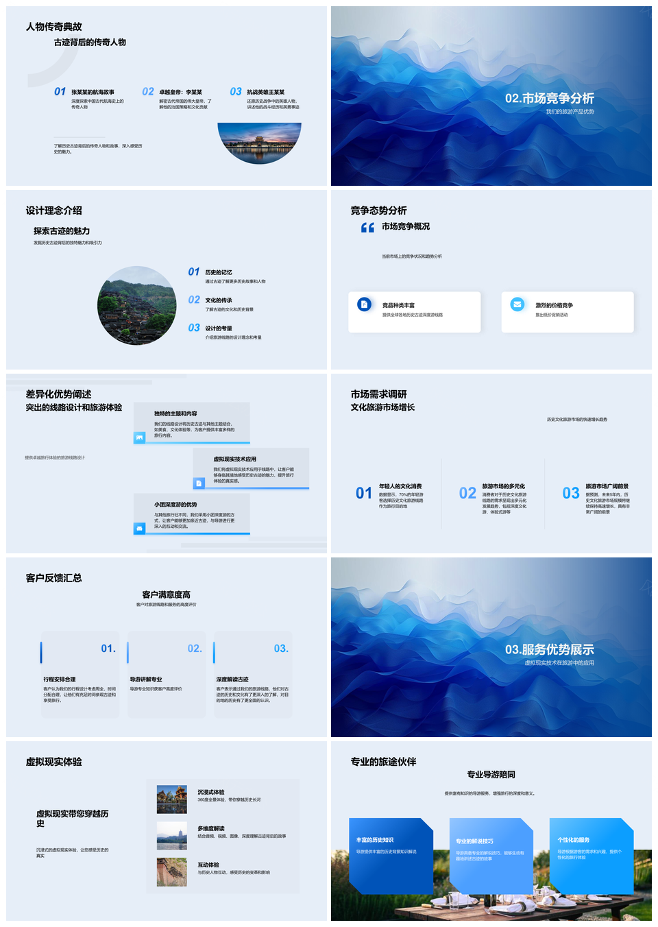 古迹VR小团深度游合作早鸟优惠竞争优势PPT模板