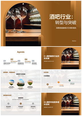 酒吧行业分析师发布会探讨竞争历史转型前景PPT模板