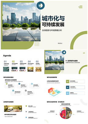 全球城市化环境影响与绿色建筑可持续发展PPT模板