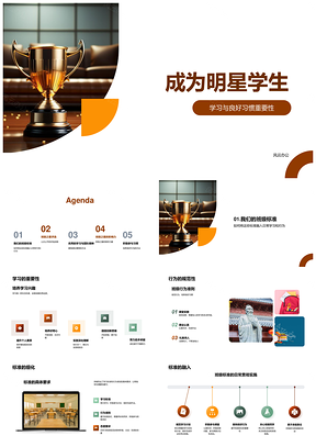 学行规范争当明星学生评选引领PPT模板