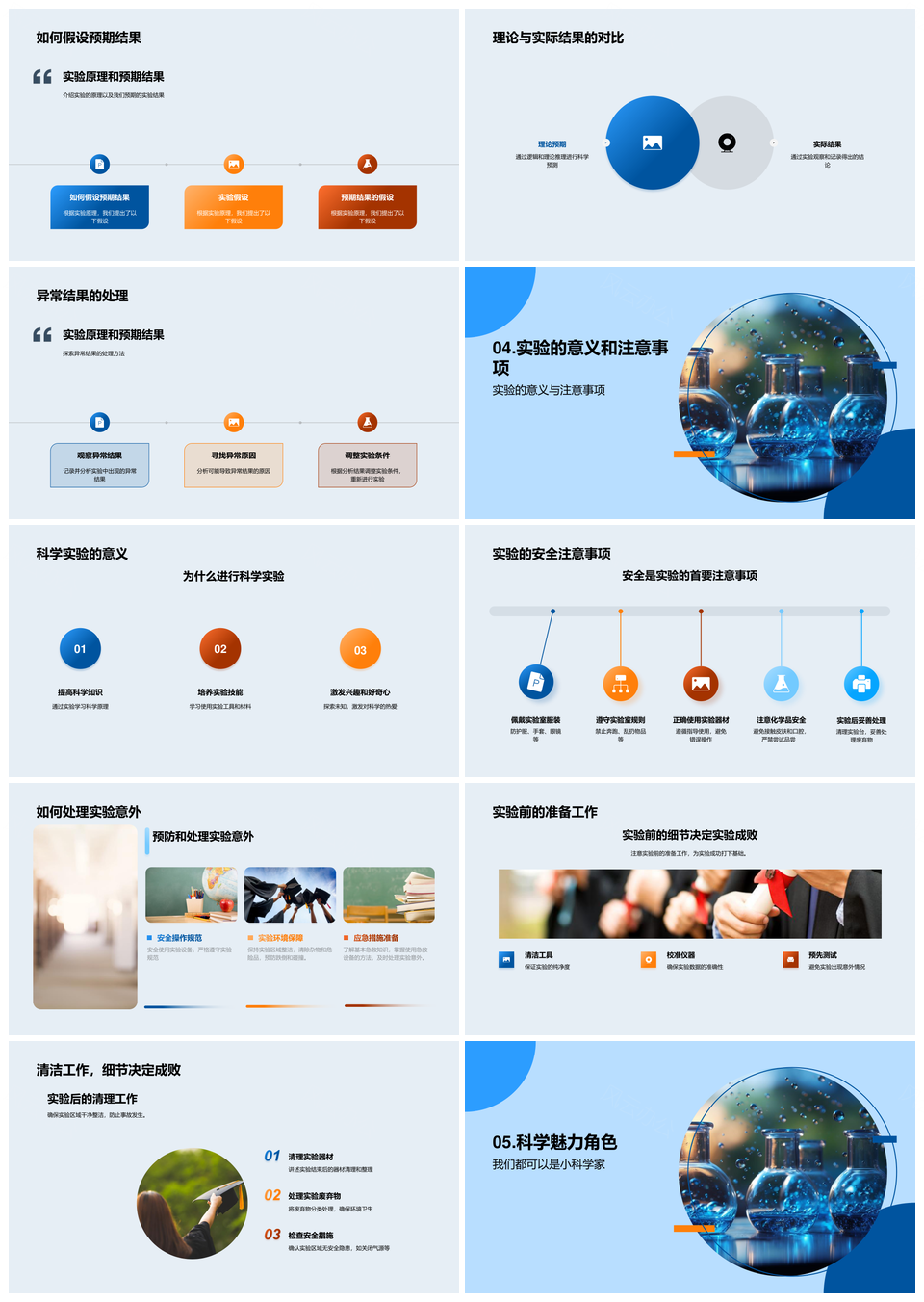 小小科学家显微镜探秘科学实验PPT模板