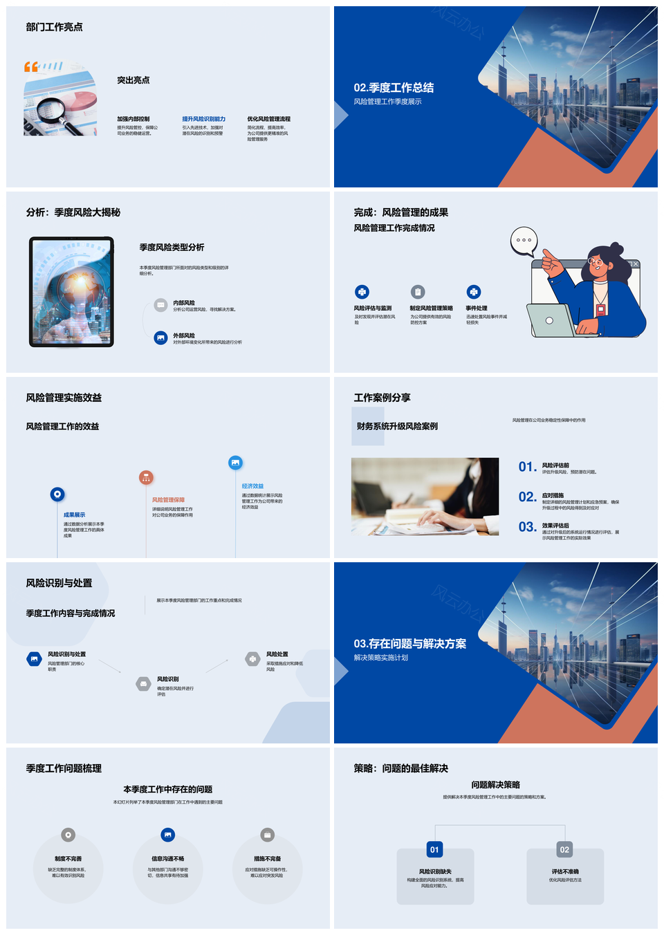 风险管理季度高层部门防控策略分析总结PPT模板