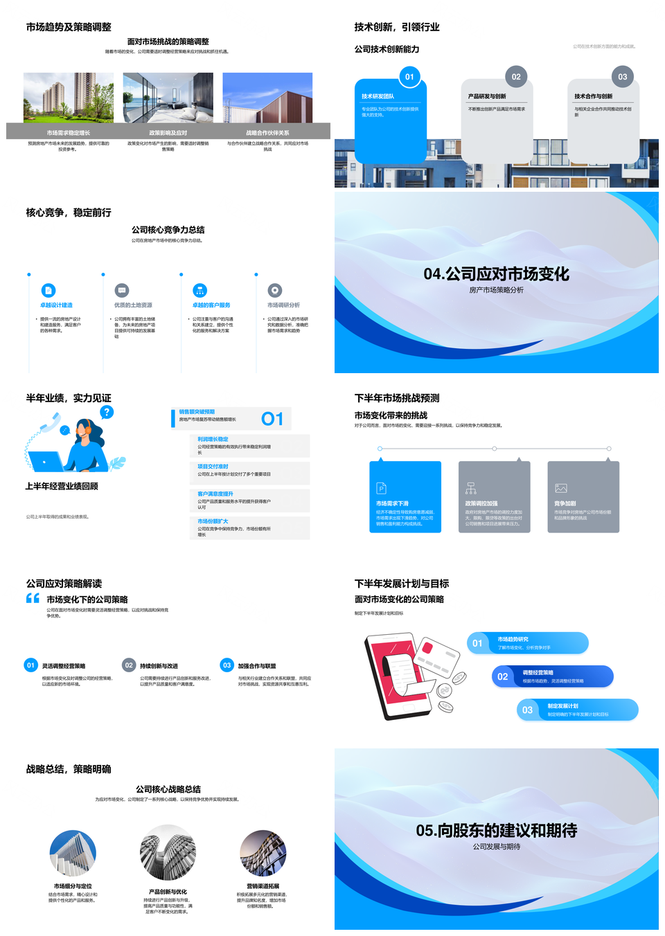 2025房地产半年报市场策略政策变化投资趋势技术创新股东支持PPT模板