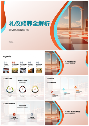 礼仪修养全书社交文化种类形式实践指南PPT模板