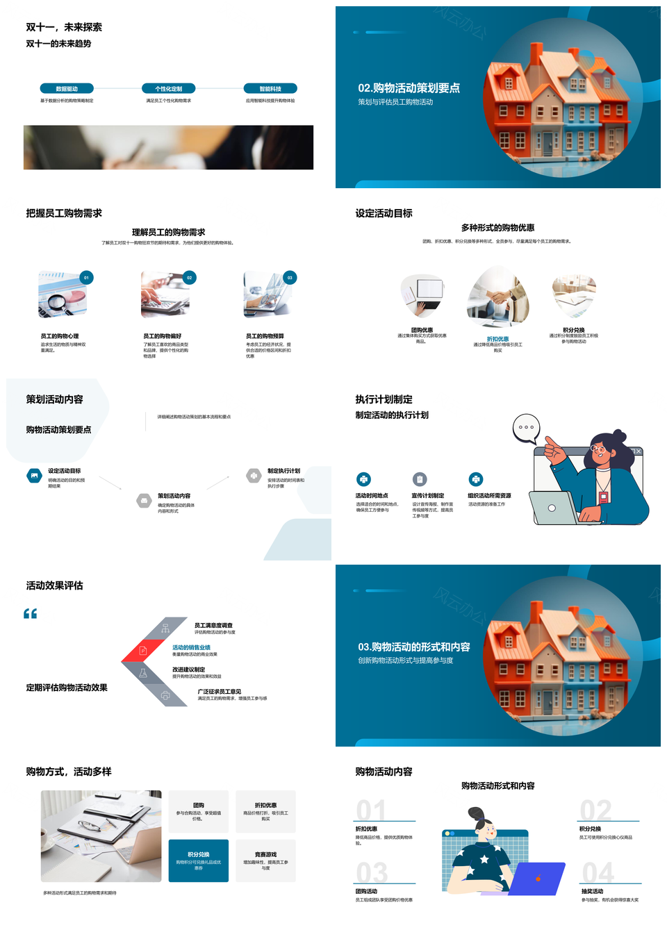 全员双十一购物狂欢策划评估PPT模板