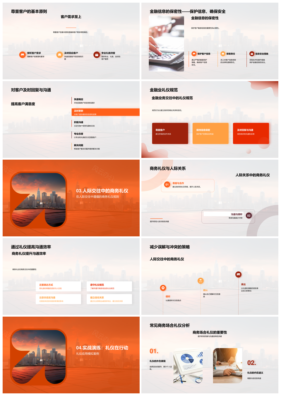 金融业商务礼仪保密培训与客户沟通PPT模板