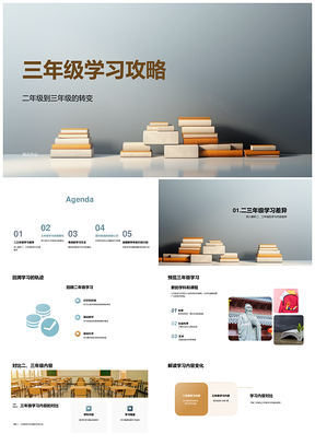 三年级学习挑战应对计划与课堂参与攻略PPT模板