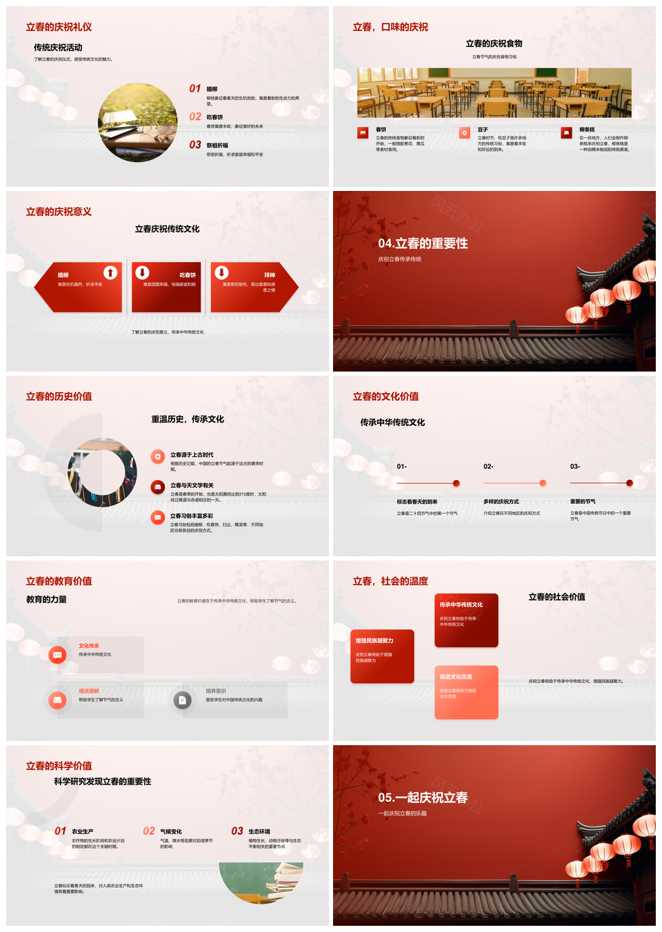 立春庆祝传承中华传统文化习俗活动PPT模板