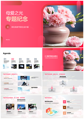 母爱之光母亲节节目亲子互动情感需求PPT模板