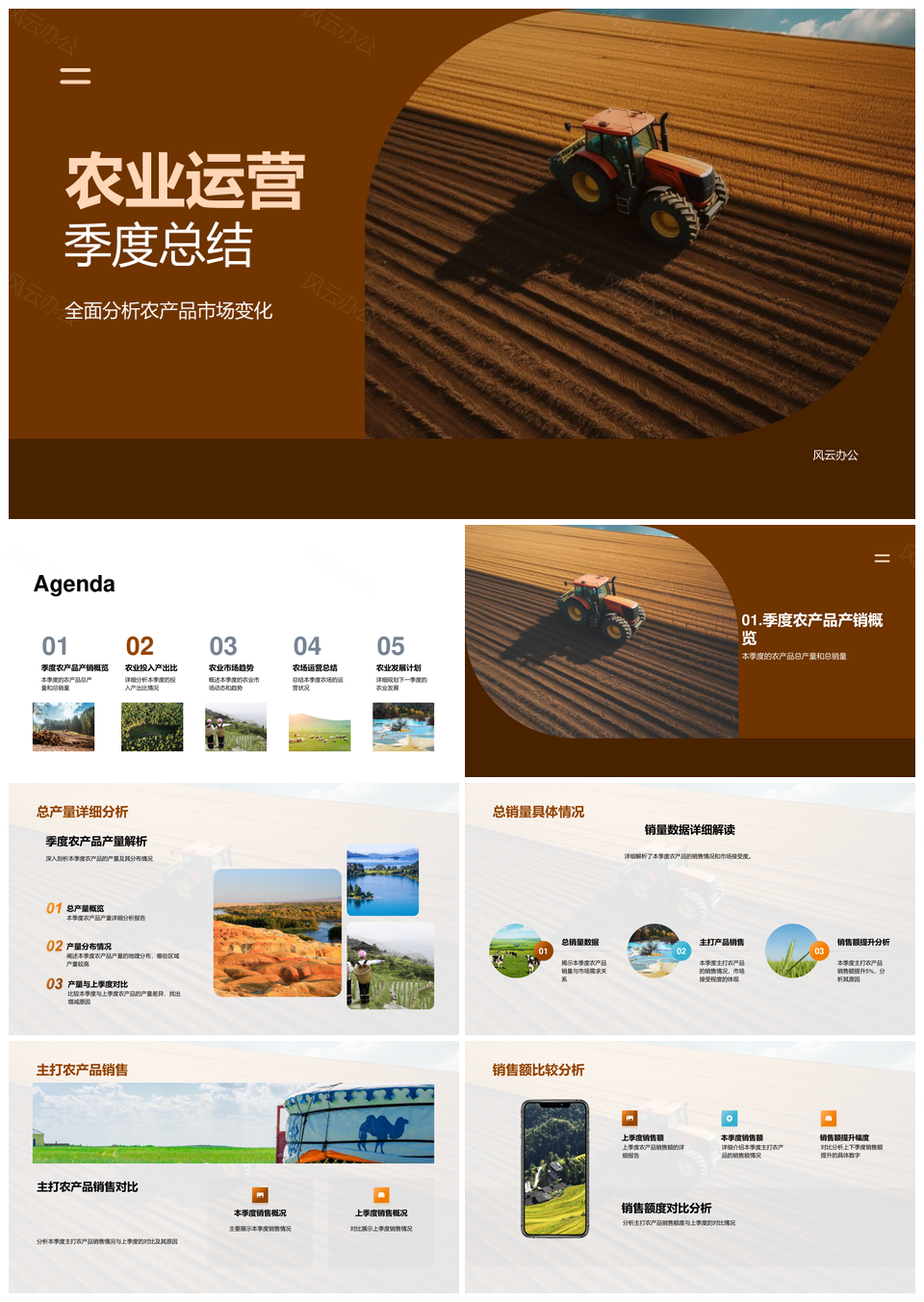 农业季度产销趋势与农场运营效益PPT模板