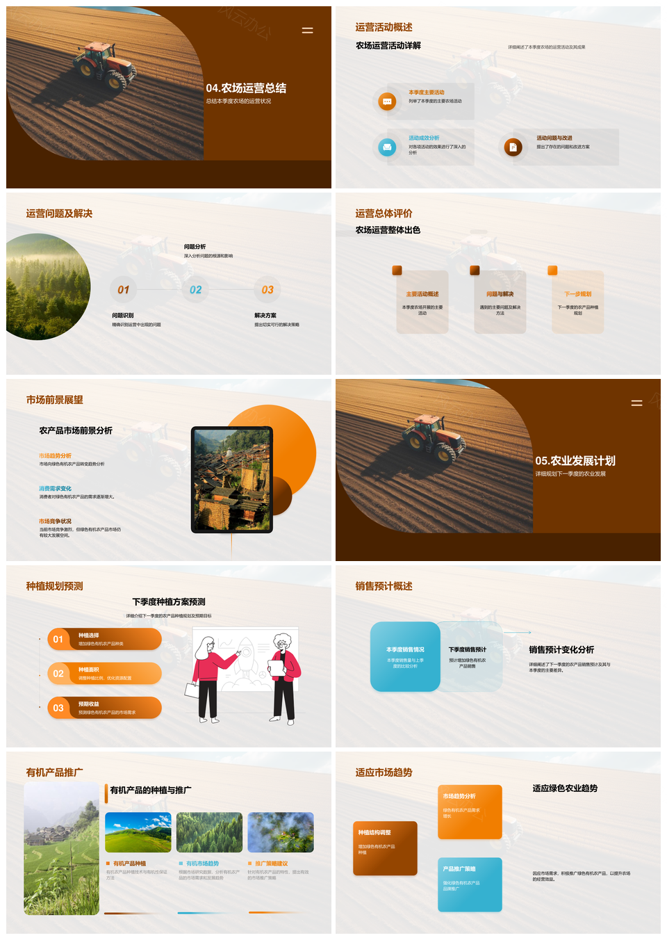 农业季度产销趋势与农场运营效益PPT模板