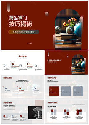 英语掌门个性化学习策略词汇语法听说读写PPT模板
