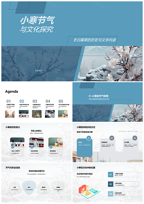 小寒节气农俗文化古诗经典赏析PPT模板