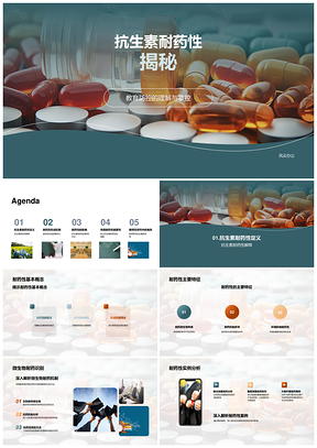 抗生素耐药性自然选择基因突变解析PPT模板