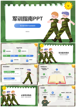 军训指南物品准备项目纪律服装场地总结PPT模板