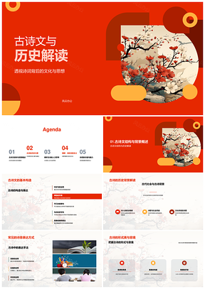 古诗文历史背景诗意表达与文化思想探析PPT模板