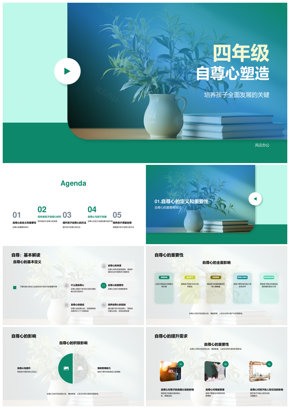 四年级孩子自尊自信建立全面发展教学课件心理学教师培训PPT模板