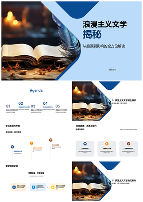 浪漫主义文学起源影响与诗人夜莺探析PPT模板