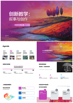 创新教学叙事创作灵感技巧视觉人物绘画风景PPT模板