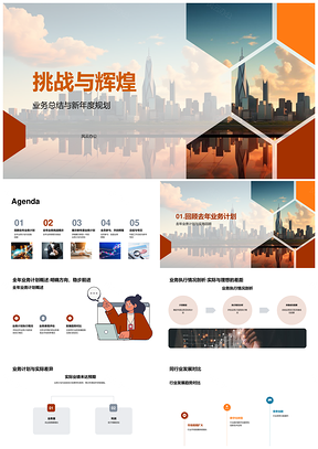挑战辉煌业务竞争多元提质优体验全员攀峰PPT模板
