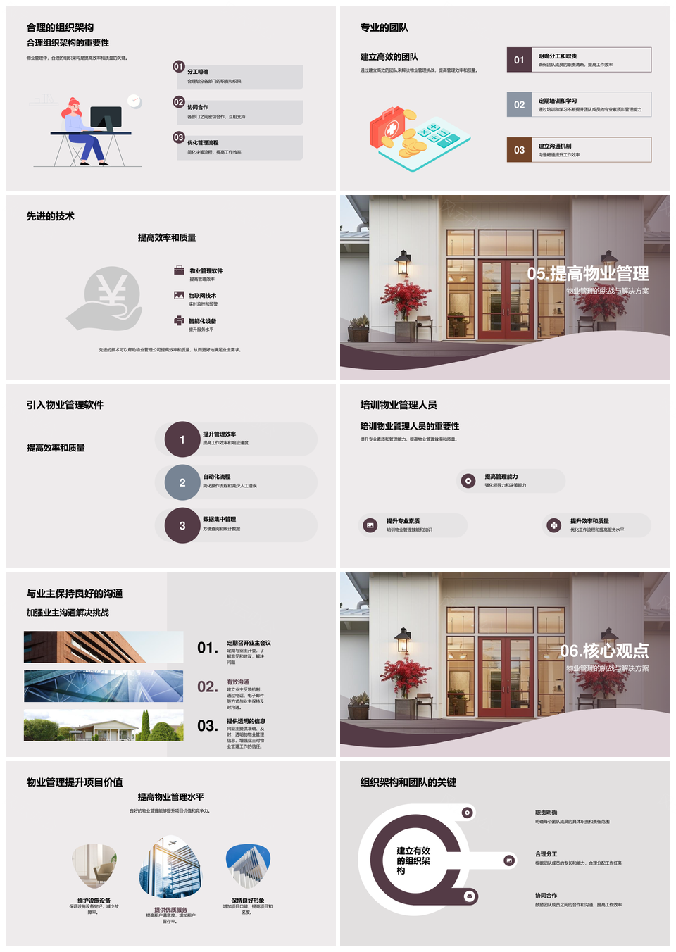 物业管理租金维护与租户安全满意度PPT模板