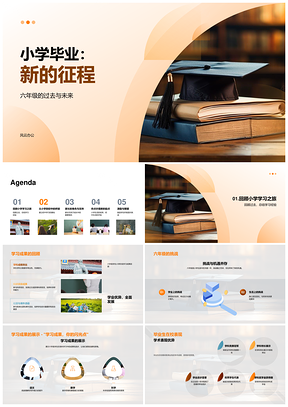 六年级毕业成果展夯实基础迎初中PPT模板