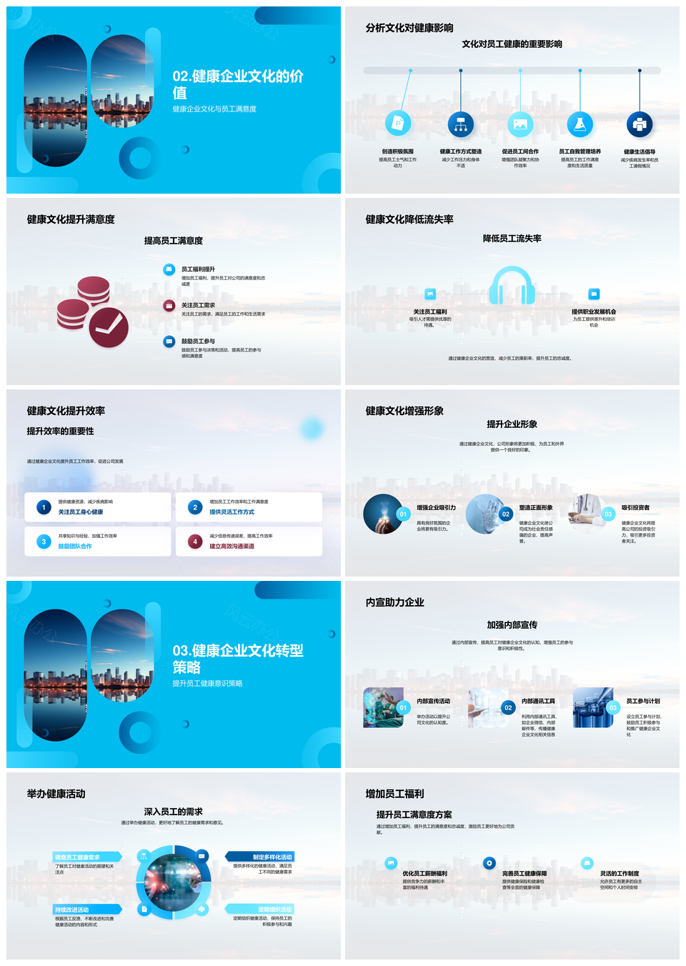 健康文化转型提升员工效率企业形象PPT模板