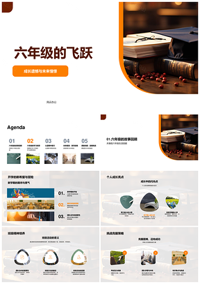 六年级教育文化礼仪团队合作自主飞跃毕业PPT模板