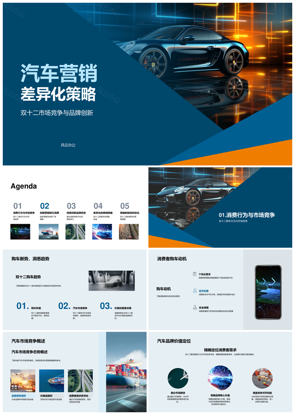 双十二汽车品牌创新差异化营销策略PPT模板
