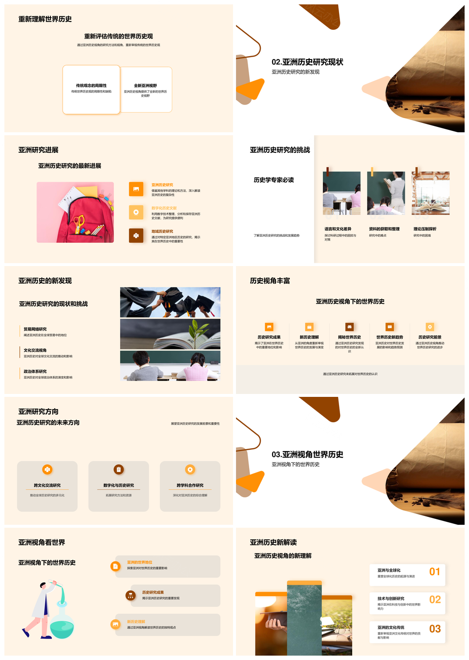 亚洲视角诠世界历史变迁与古卷新解PPT模板