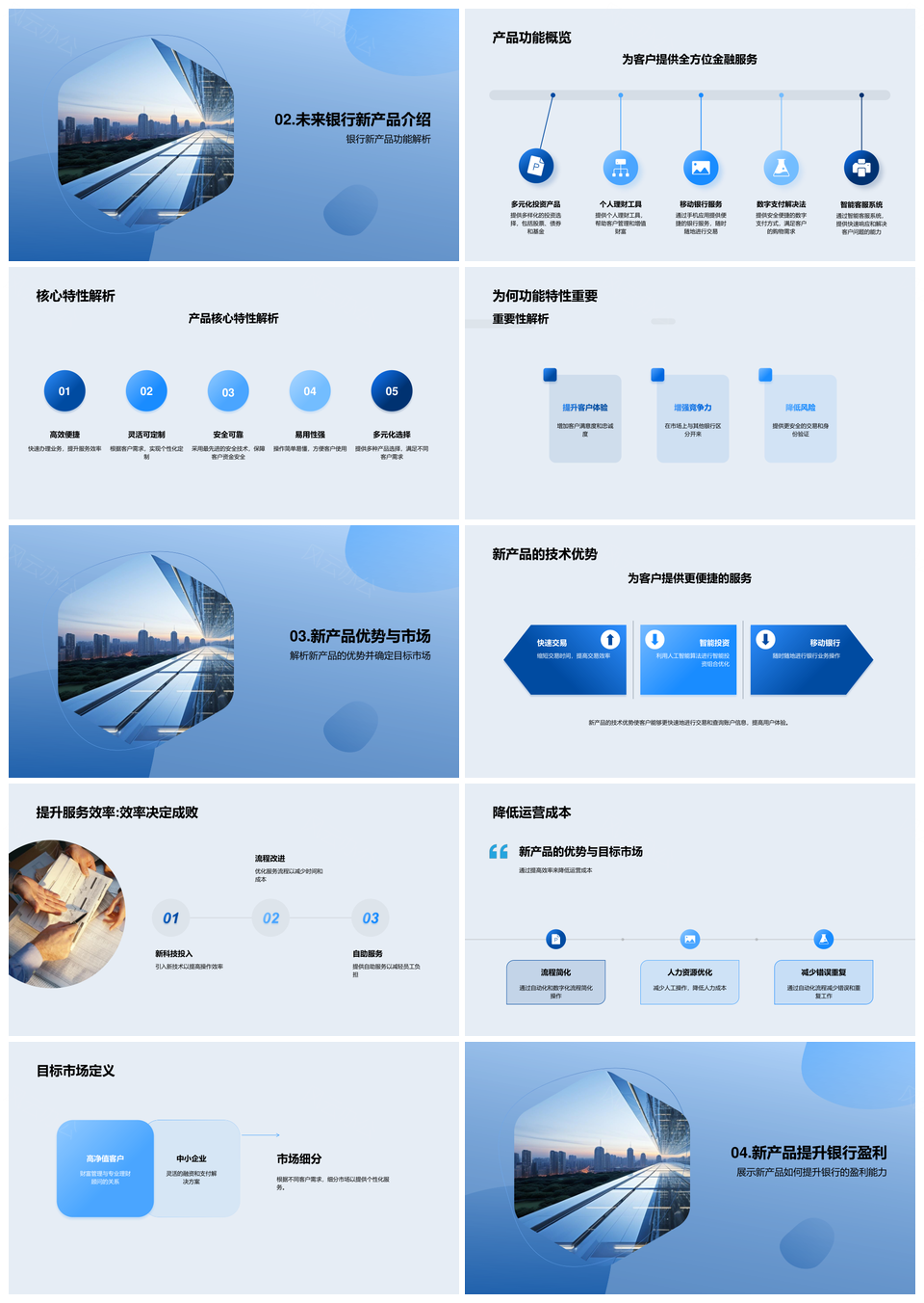 银行新篇产品升级盈利策略金融投资分析PPT模板