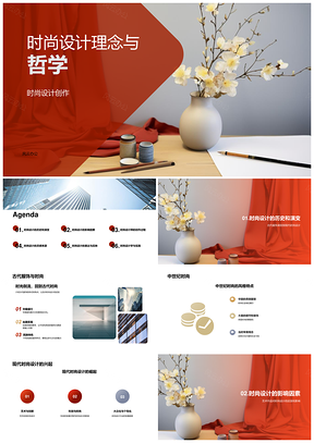 时尚设计理念哲学创作起源发展历程趋势艺术草图PPT模板