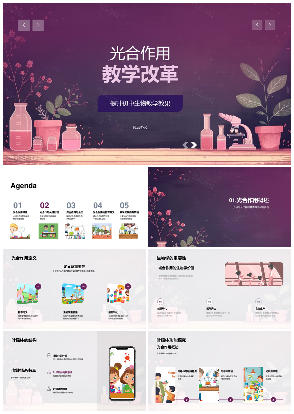 初中生物光合作用教学改革光暗反应能量转换PPT模板