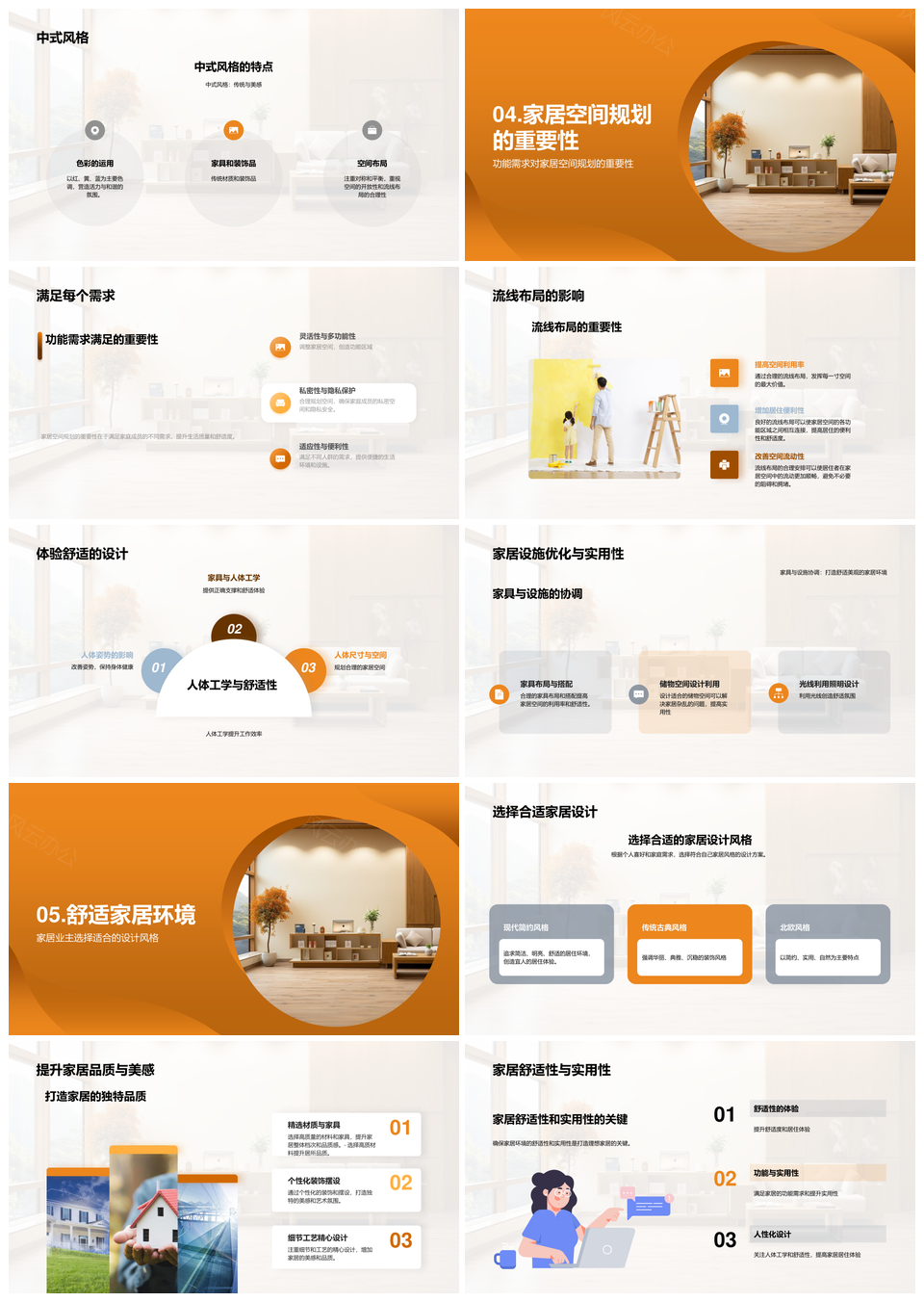 家居设计空间规划与色彩材质搭配PPT模板