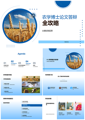 农学博士答辩理论方法成果与麦田创新PPT模板