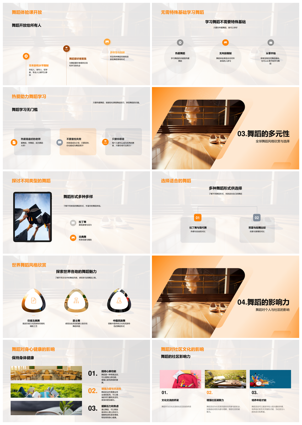 舞动人生多元舞蹈基础技巧与全球影响力PPT模板