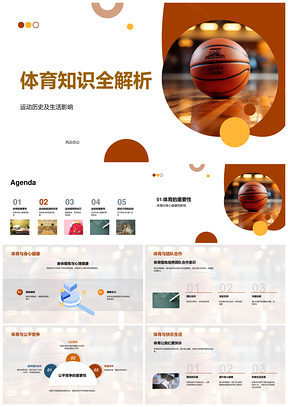 体育知识篮足排历史规则与生活健康PPT模板