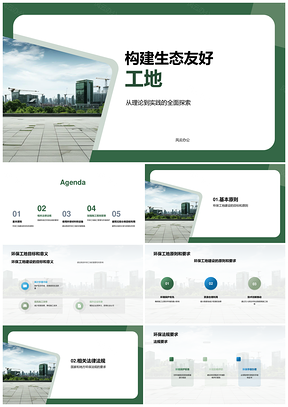 建设高效环保示范建筑工地目标PPT模板
