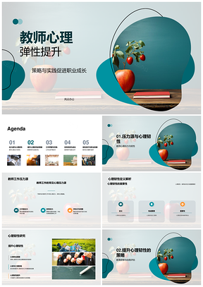 教师心理弹性研修助力职业成长PPT模板