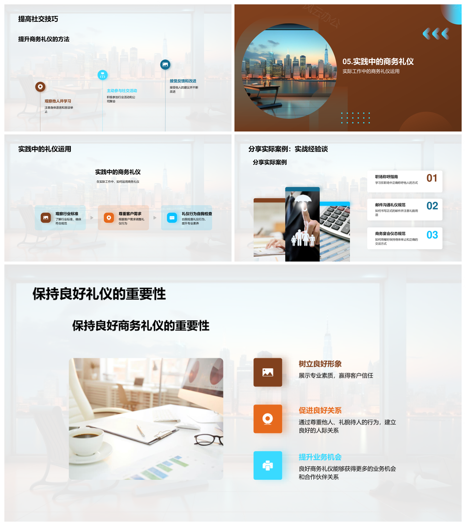 金融商务礼仪培训塑企业形象重保密诚信PPT模板