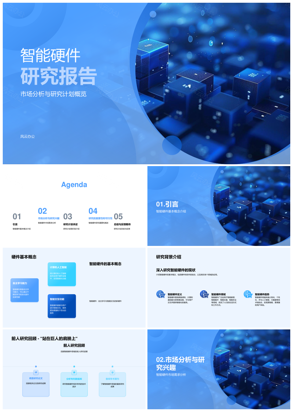 智能硬件市场分析研究目标与主题背景PPT模板