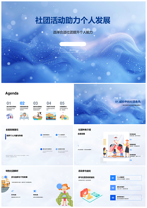 社团活动助力综合能力与学习发展PPT模板