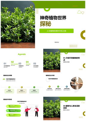 亲子植物园导游探秘植物生命特征环境奥秘PPT模板
