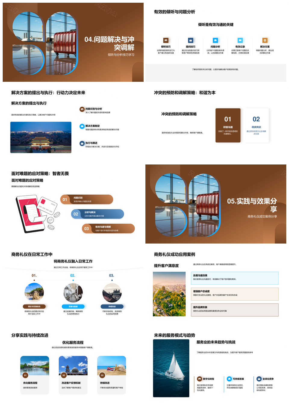 旅业商务礼仪客户服务核心价值PPT模板