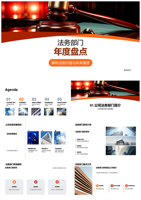 法务部门年度业务成果与价值盘点PPT模板